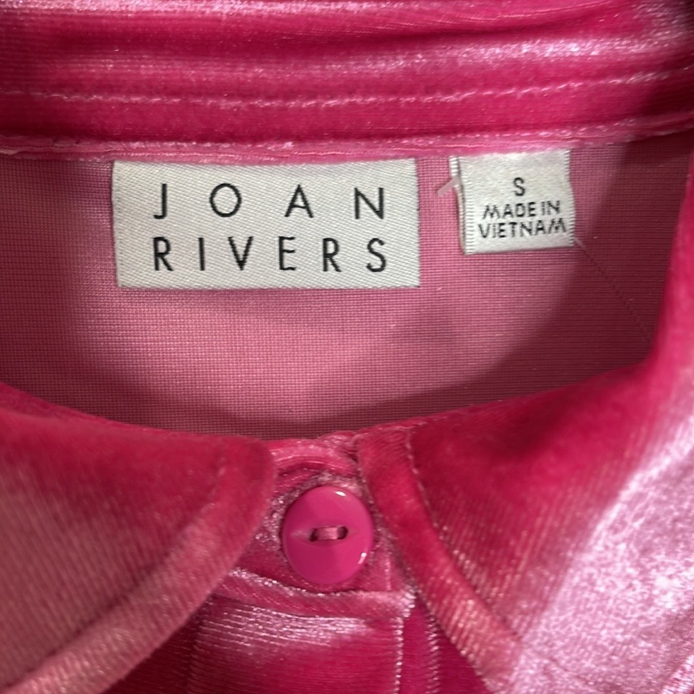 Joan Rivers Beautiful Raspberry Pink Velvet Boyfriend Tunic - Picture 5 of 7